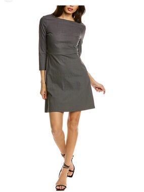 Theory Charcoal Gray Boatneck Mini Dress